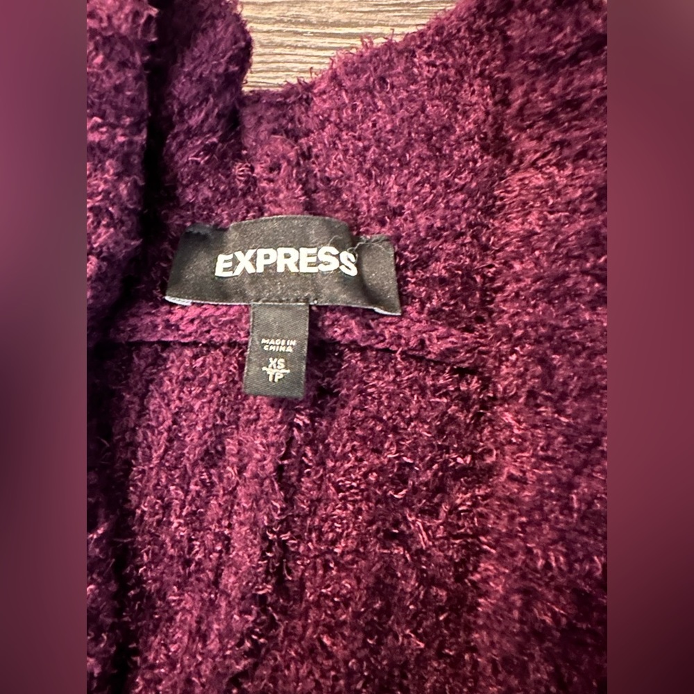 Express Fuzzy Oversized Slouchy Cocoon Open Cardi… - image 7